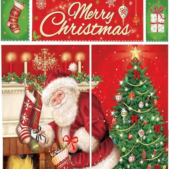 Amscan Other - "Merry Christmas" Wall Vinyl Scene Setters Kit, 5 Ct. | Party Decoration